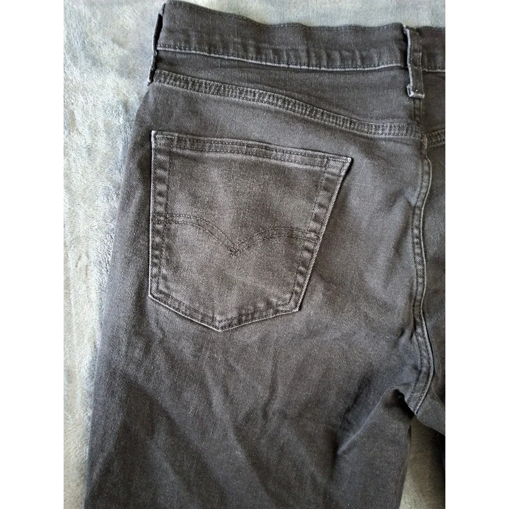 Levi Strauss Co WaterLess Mens Charcoal Black Straight Leg Denim Jeans 34x34 541